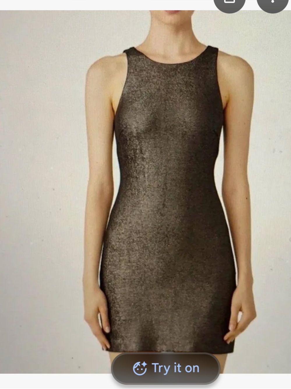 Halston Heritage NWT Metallic Gold Mini Sheath Dress - Picture 2 of 10